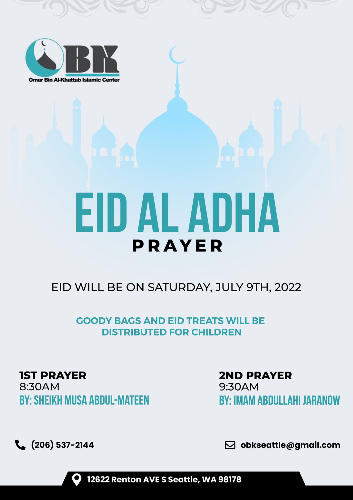 EID AL ADHA Prayer Seattle NBMBAA